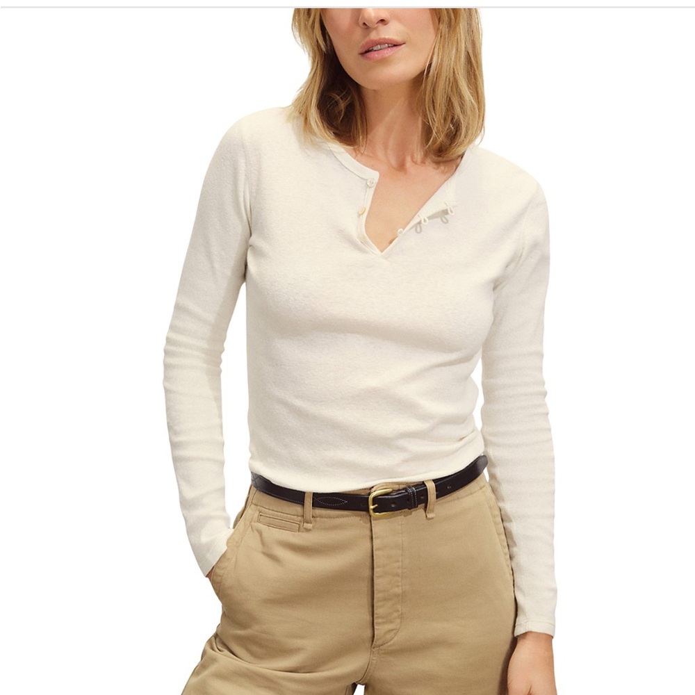 ISO Buck mason long sleeve heirloom ribbed Henley size small or medium